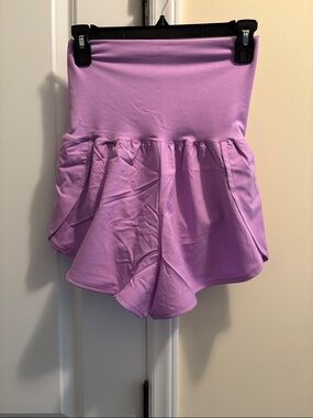 Women's Lavender Athletic Skirt with Built-In Shorts